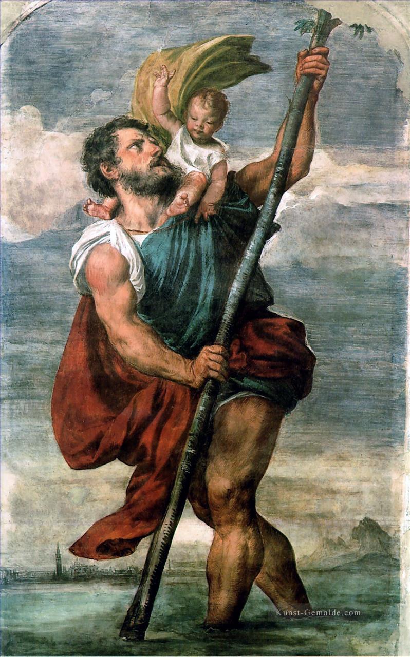 St Christopher Tizian Ölgemälde